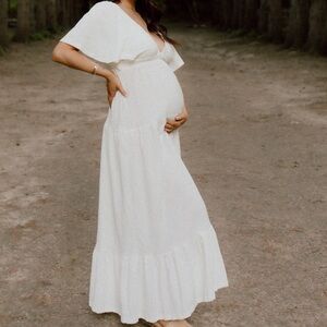 Elegant White Maternity Dress